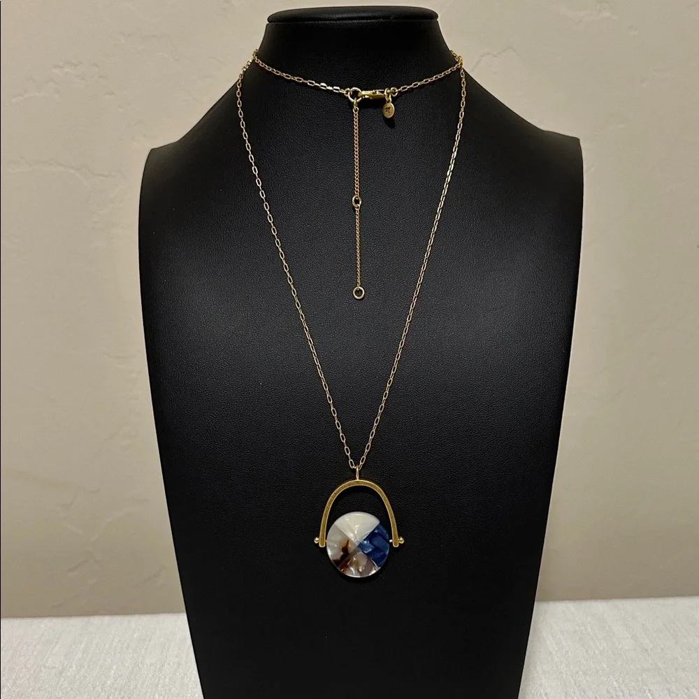 Madewell Color-block Acetate Spinning Disc Pendant Necklace - Picture 10 of 11
